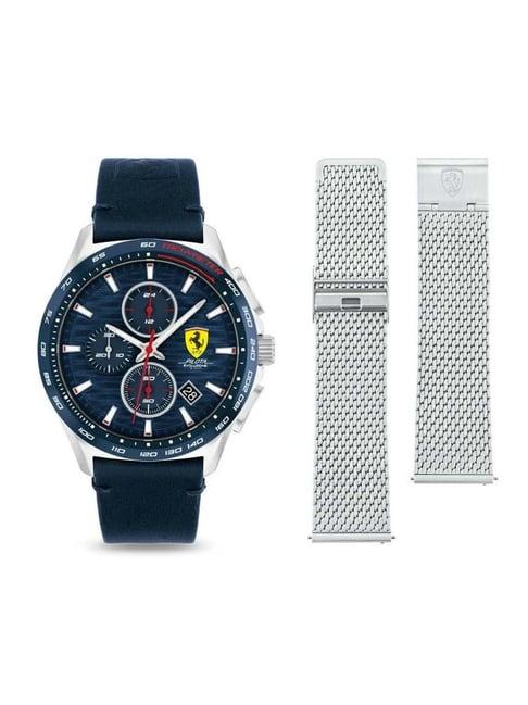 ferrari 0830882 pilota evo analog watch for men with additional strap