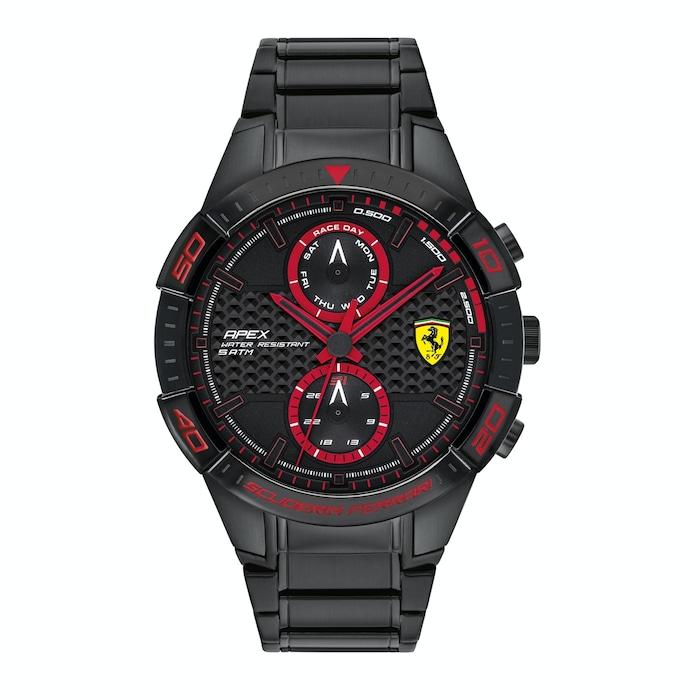 ferrari apex multi function black color round dial men watch