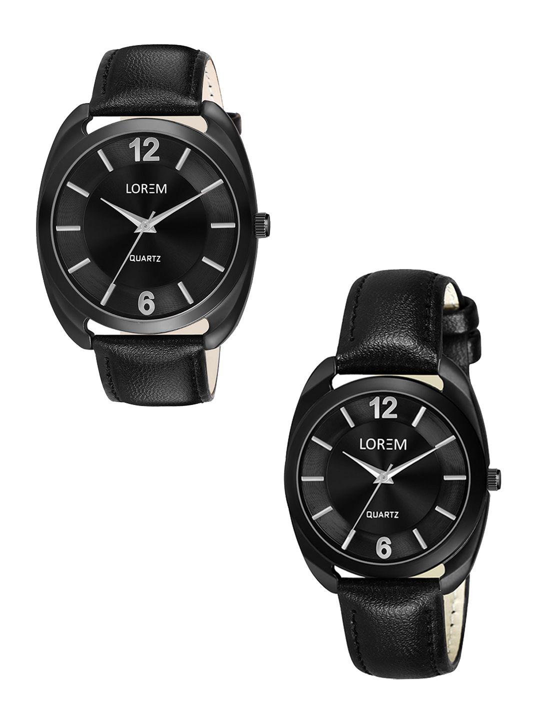 ferrizzo unisex set of 2 dial & straps analogue his and her watches lr76-lr323-fz