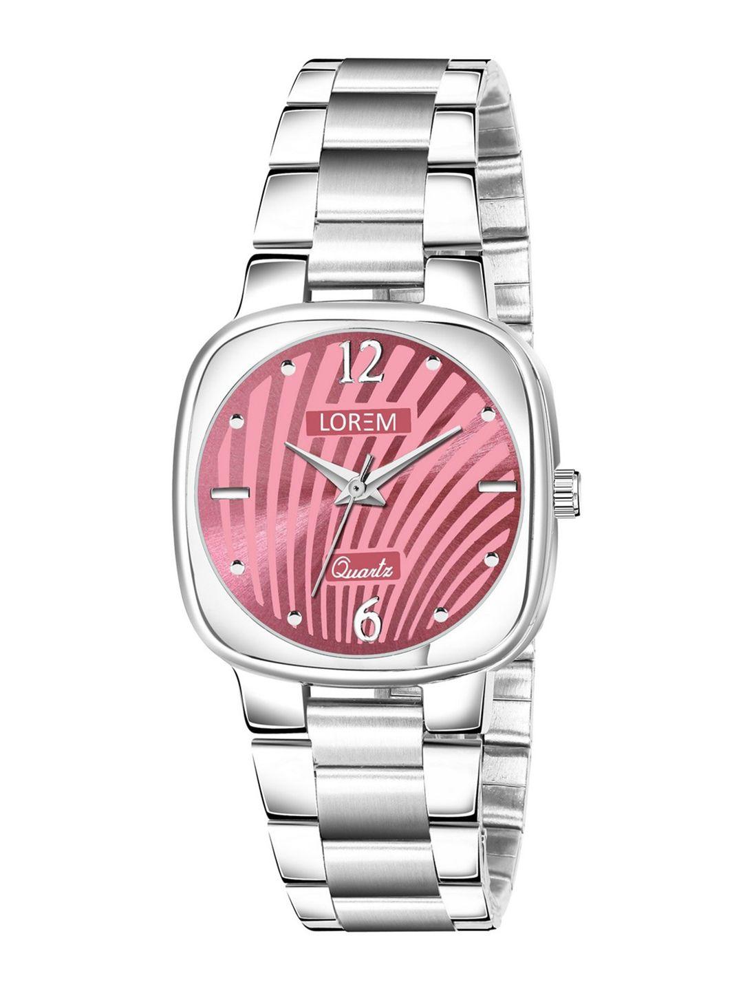 ferrizzo women pink printed dial bracelet style straps analogue watch lr308-fz