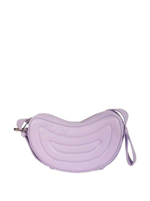 ferroccio fleur lavender solid medium sling handbag