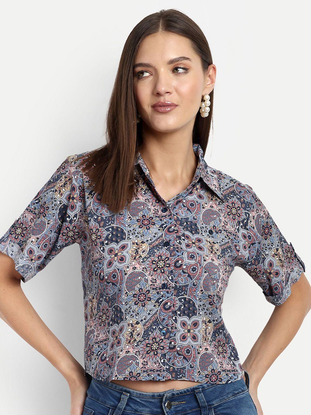 fery london ethnic motifs printed casual shirt
