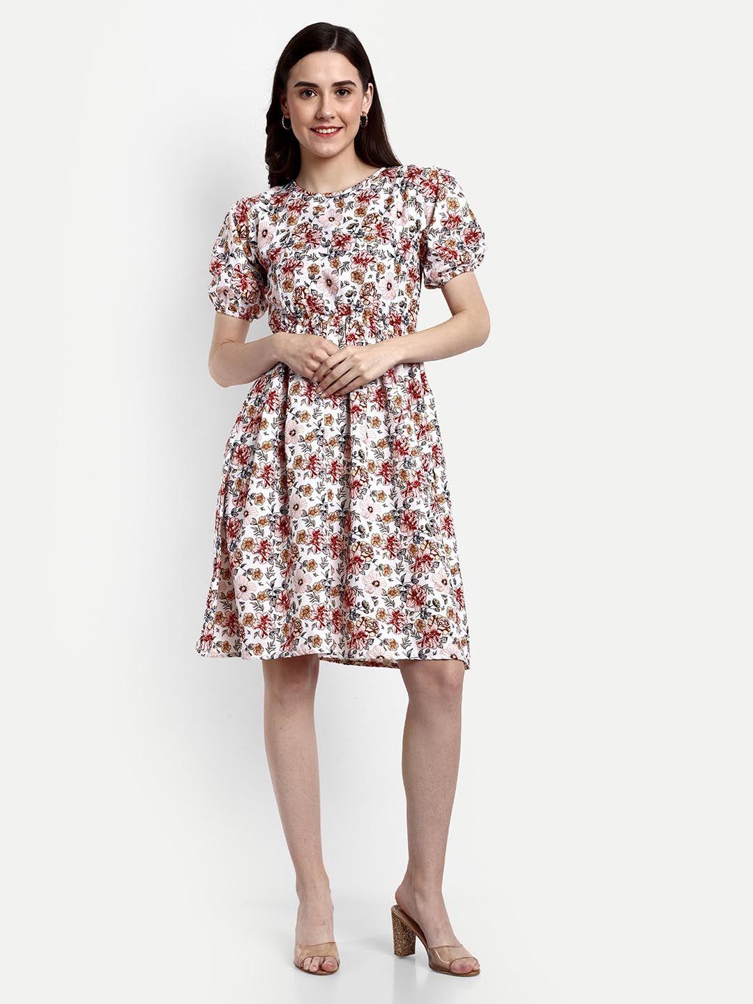 fery london floral printed fit & flare dress
