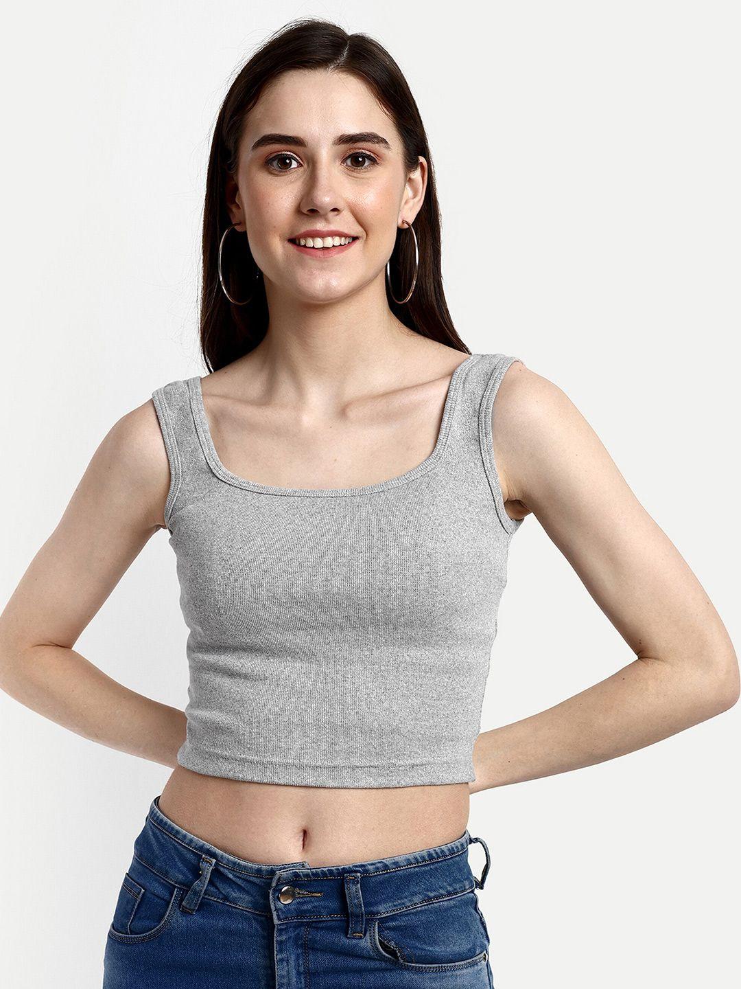 fery london square neck cotton crop tank top