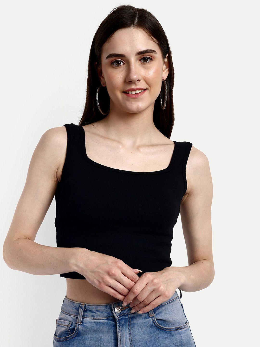 fery london square neck cotton crop top