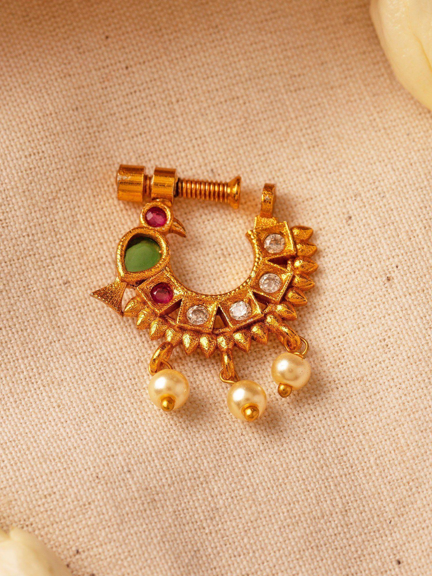 festive traditional gold nose ring