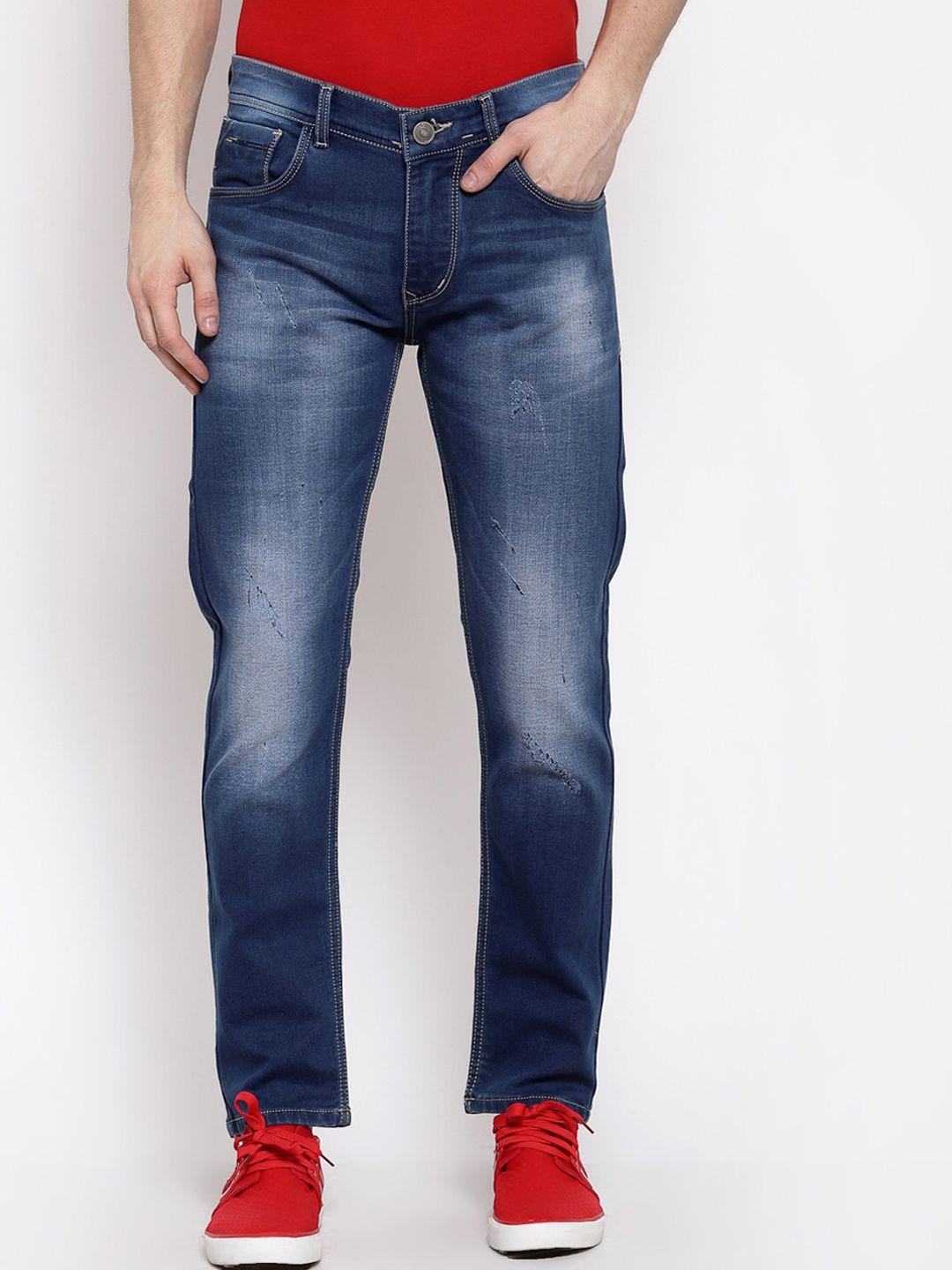 fever men blue slim fit heavy fade stretchable jeans