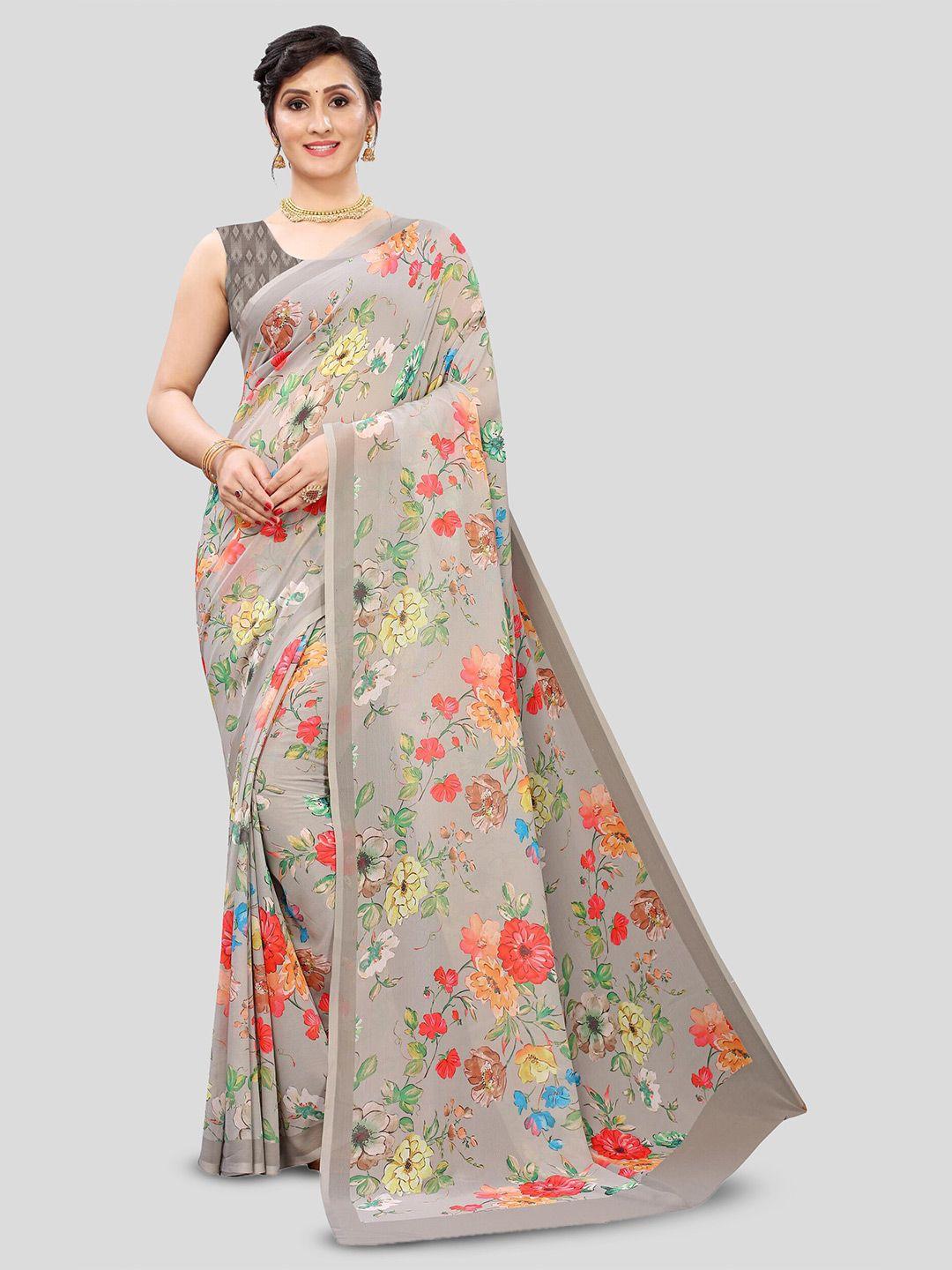 fevinaa floral printed pure georgette saree