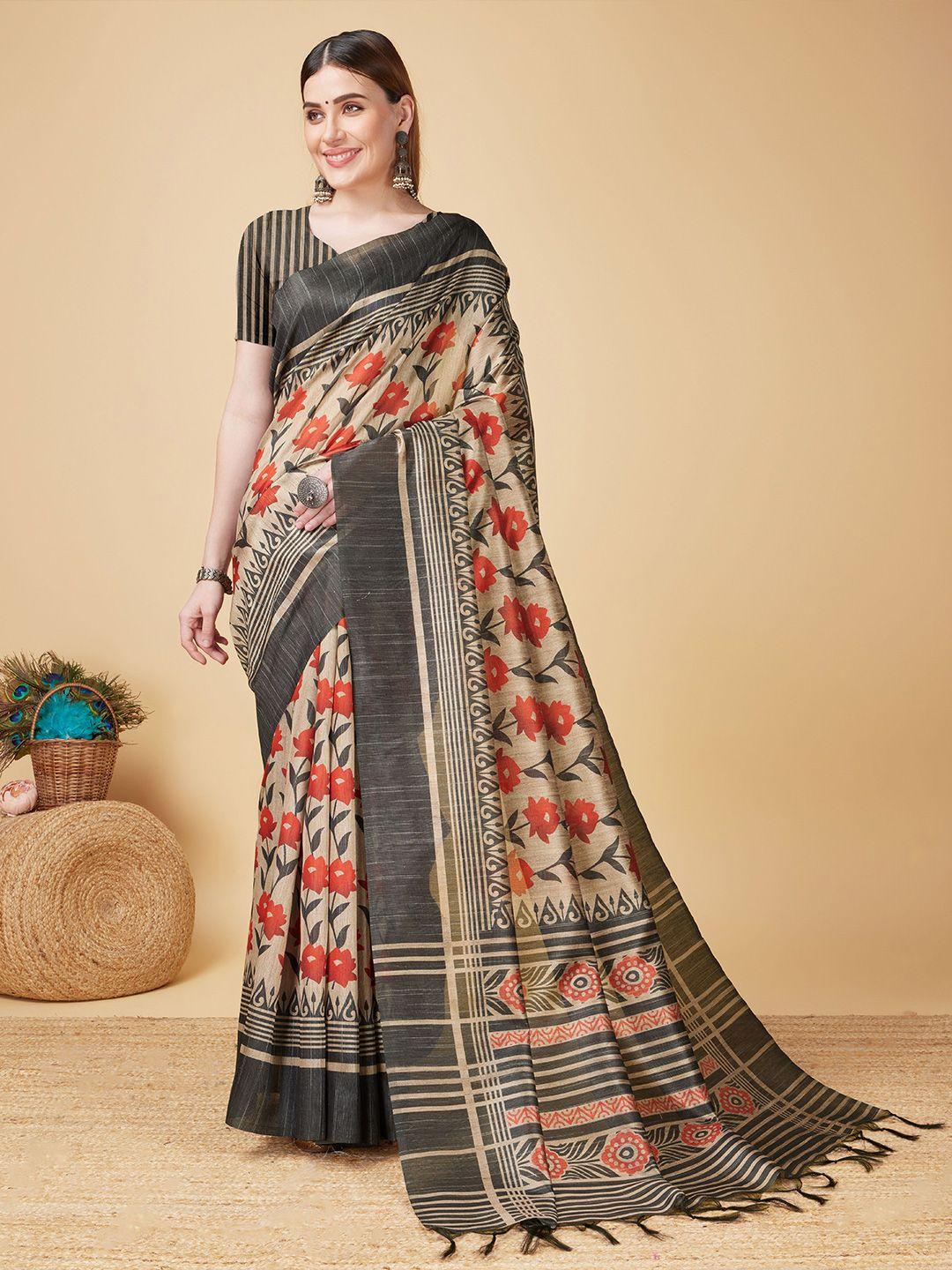 fevinaa floral printed saree