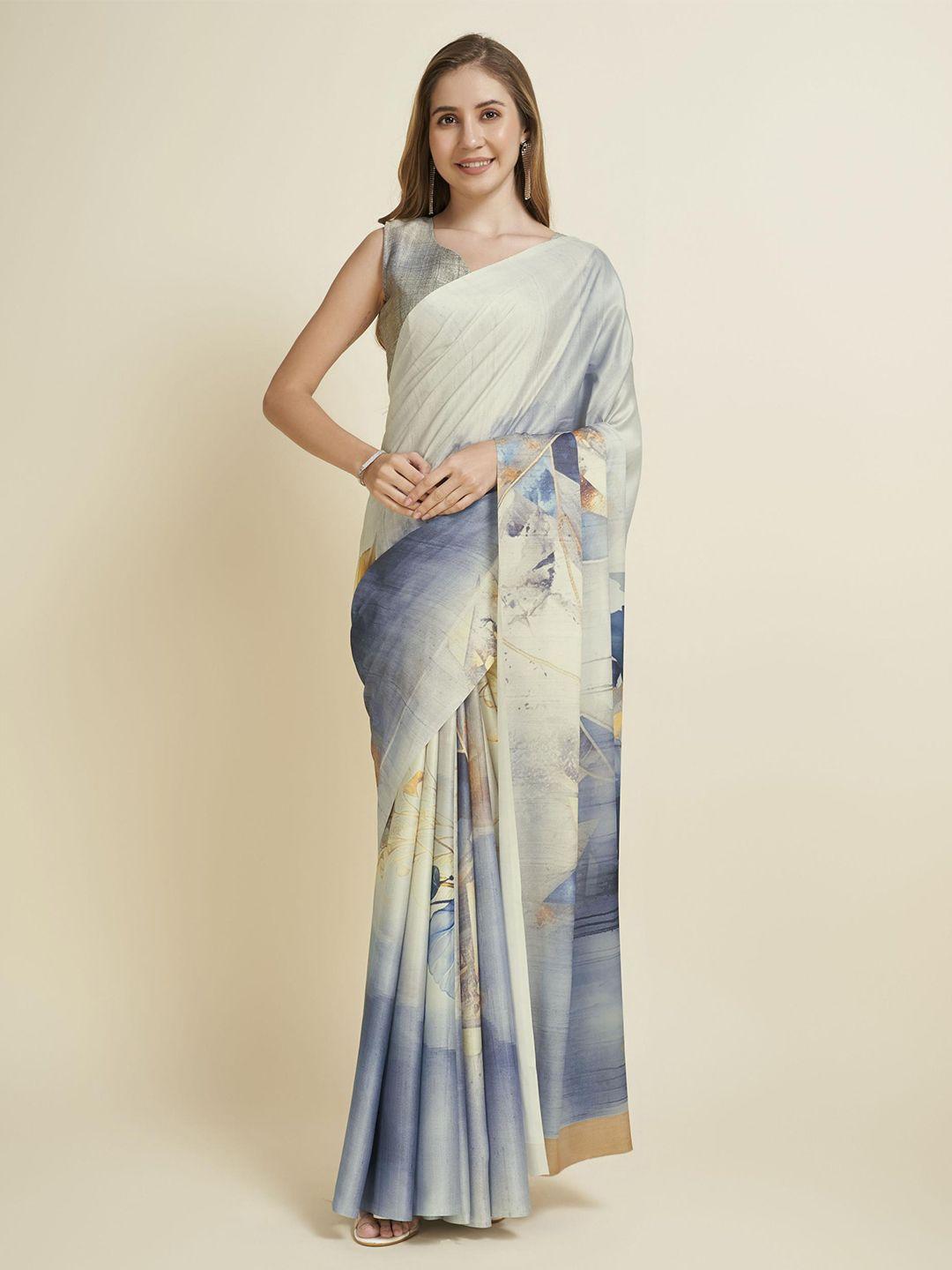 fevinaa floral satin saree