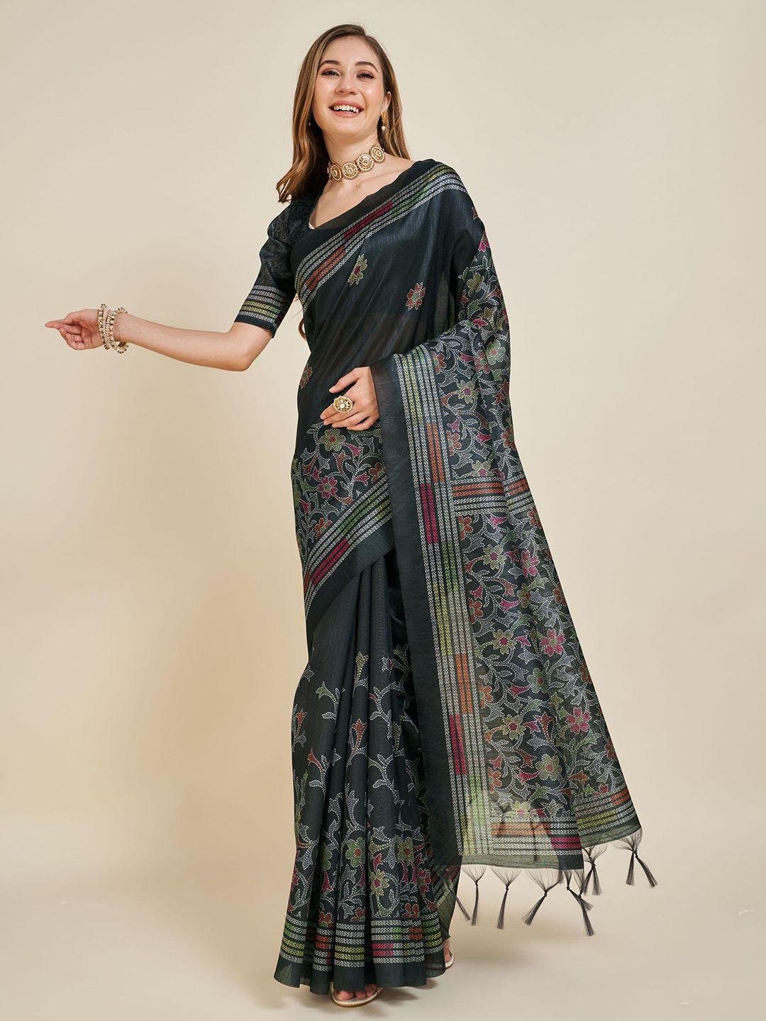 fevinaa floral silk blend saree