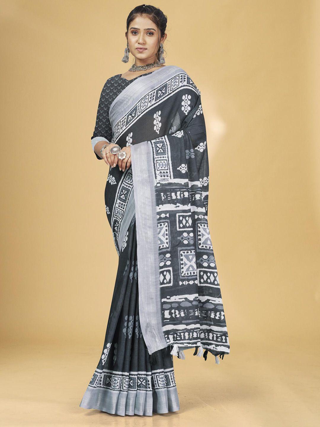 fevinaa zari linen blend saree