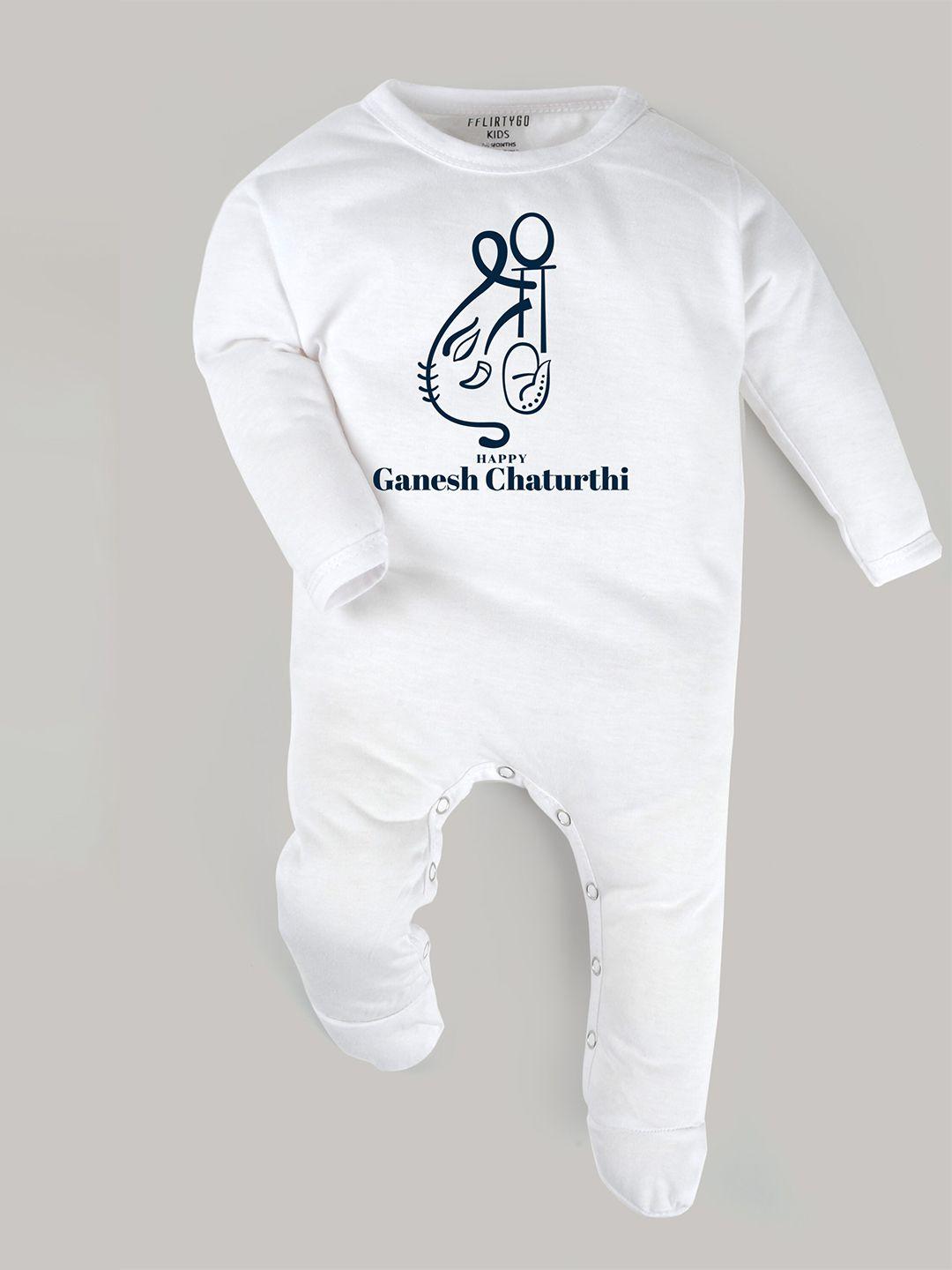 fflirtygo infants ganesh chaturthi special printed pure cotton rompers