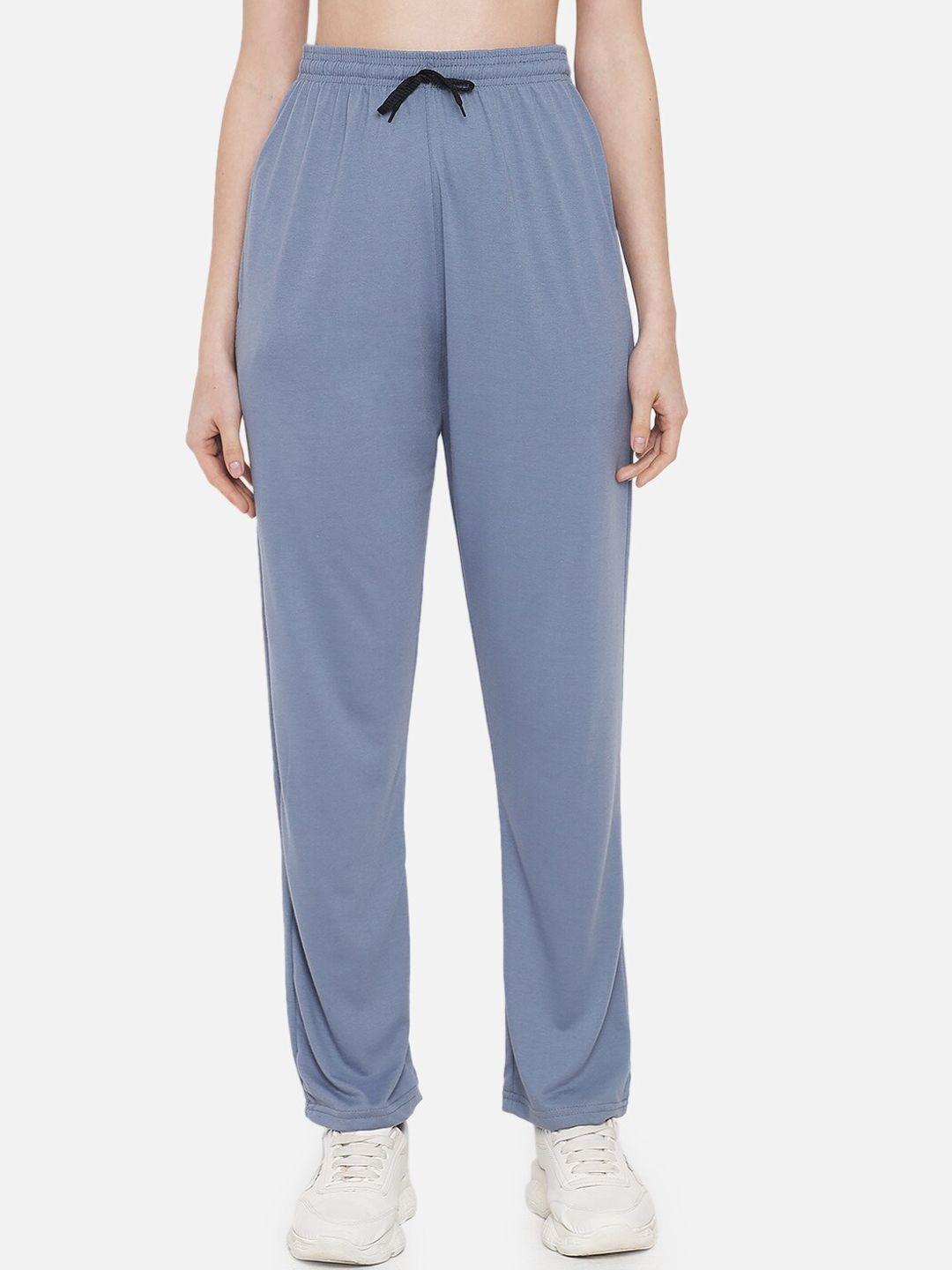 fflirtygo-women-blue-solid-relaxed-fit-cotton-track-pants