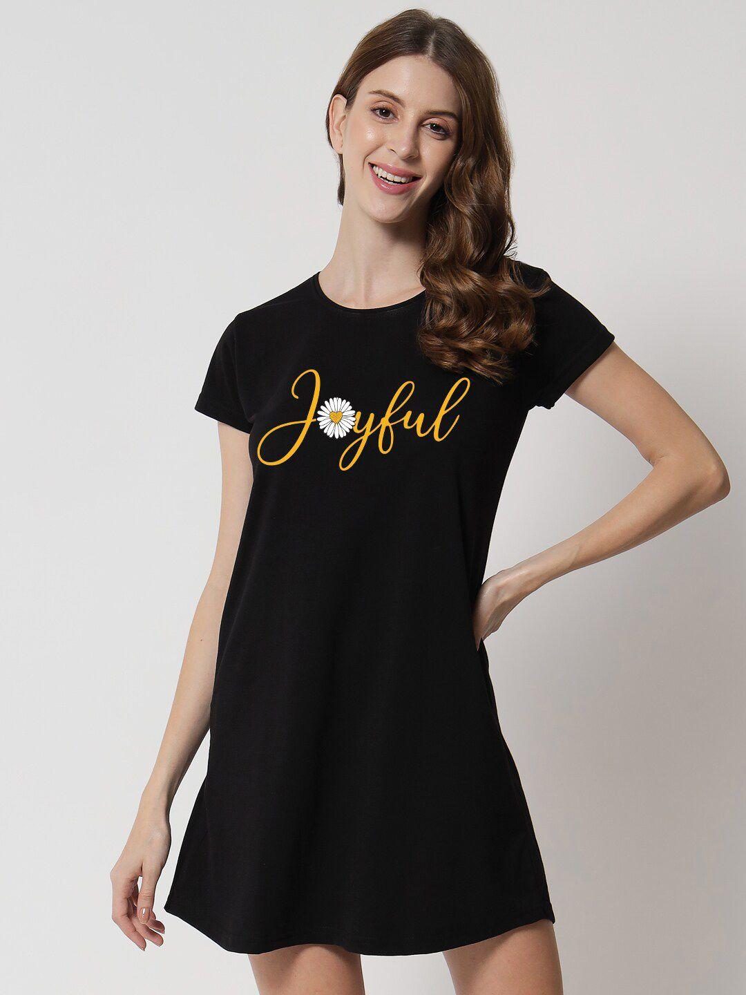 fflirtygo black printed nightdress