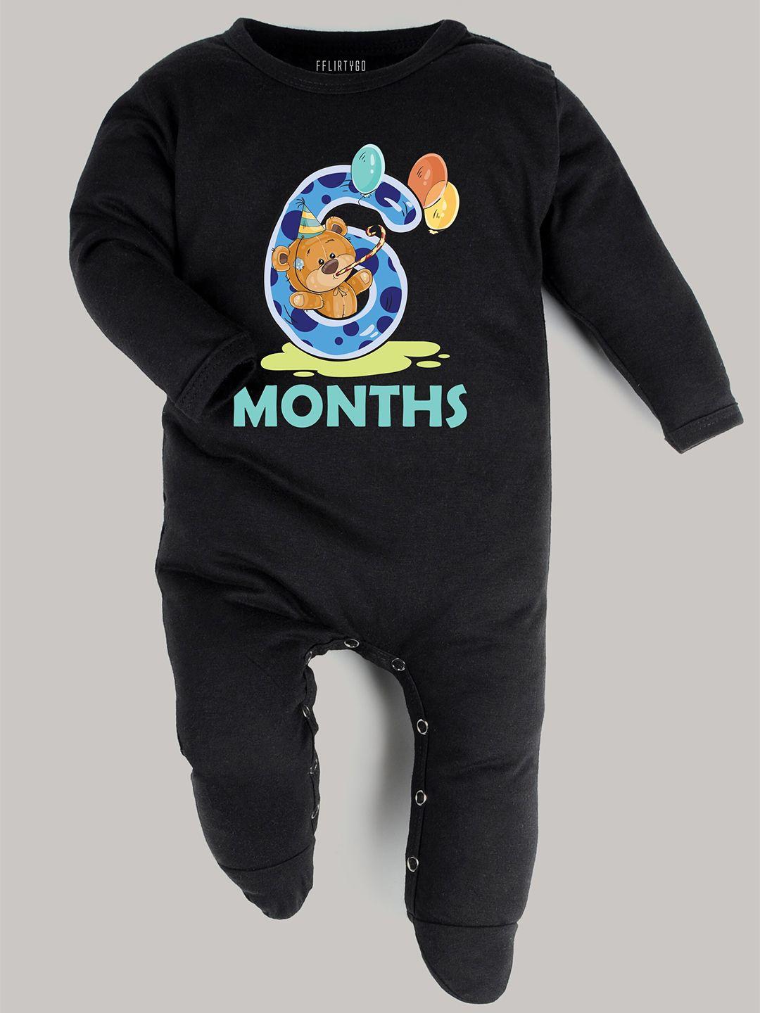 fflirtygo kids black & blue 6 month printed jumpsuit