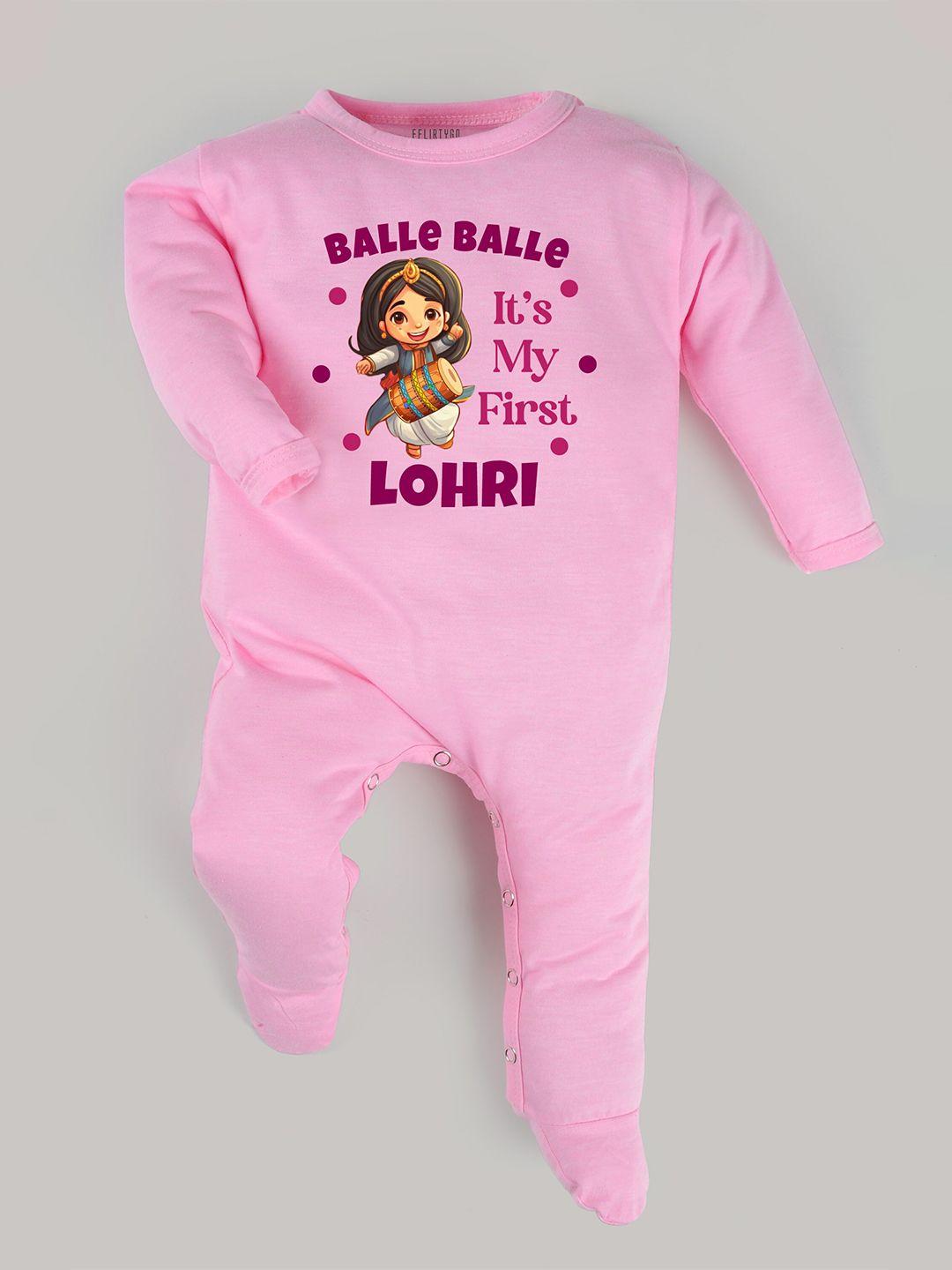 fflirtygo kids printed lohri special cotton rompers