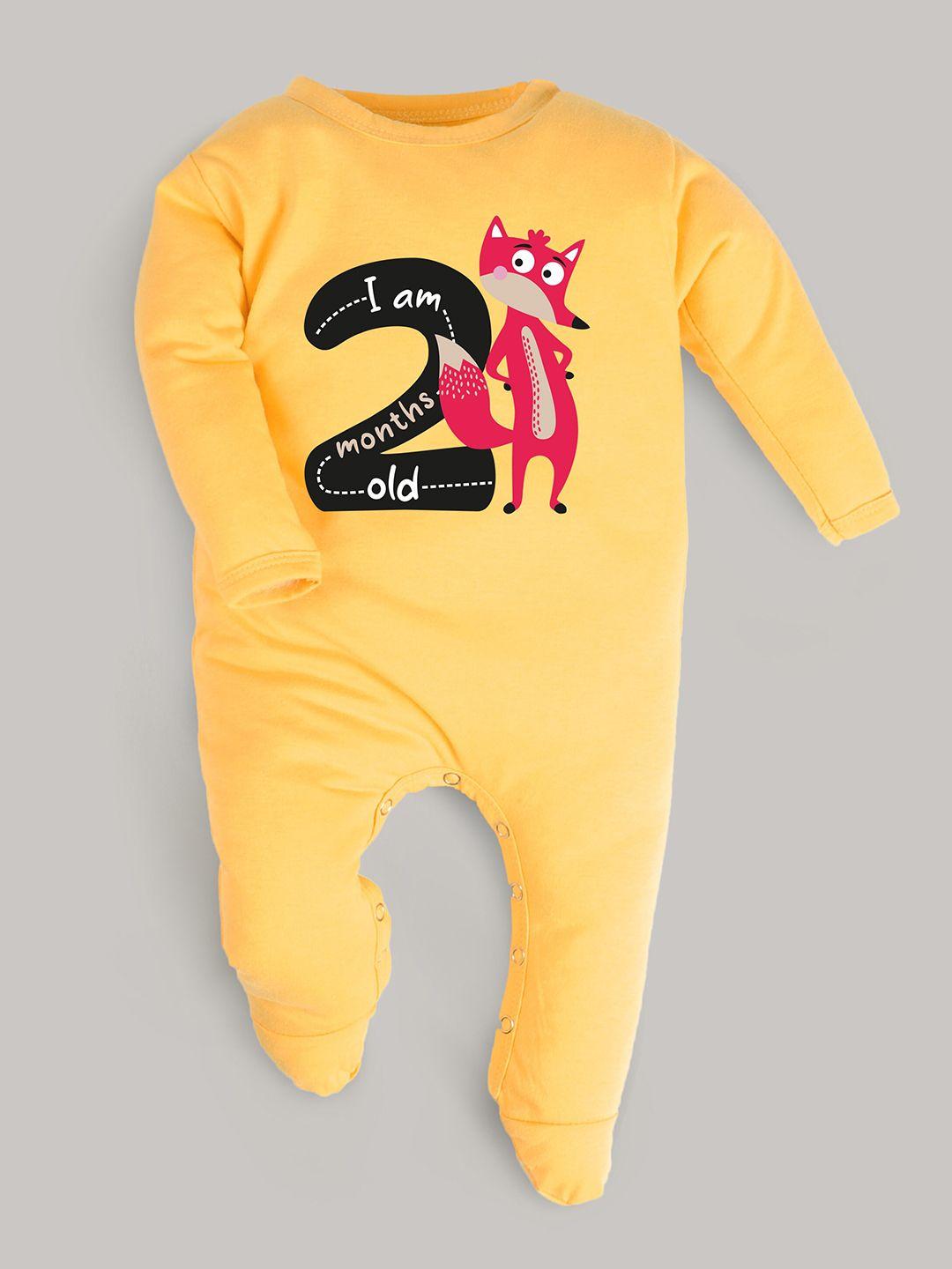 fflirtygo kids yellow printed cotton sleepsuits