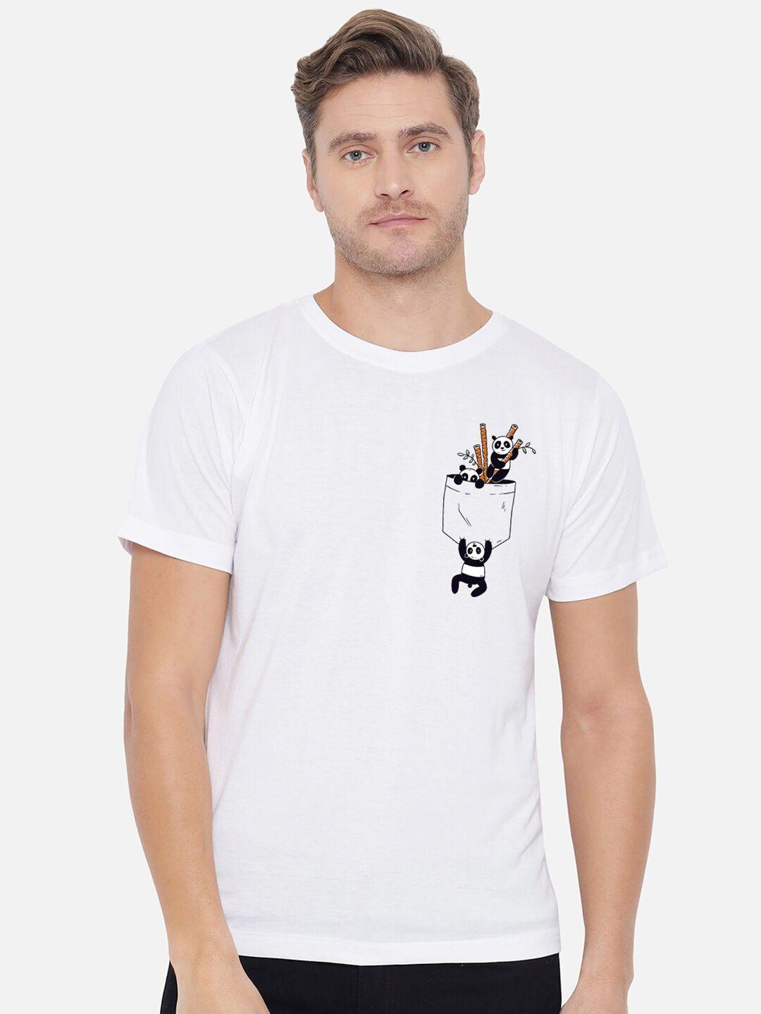 fflirtygo men white conversational printed applique t-shirt