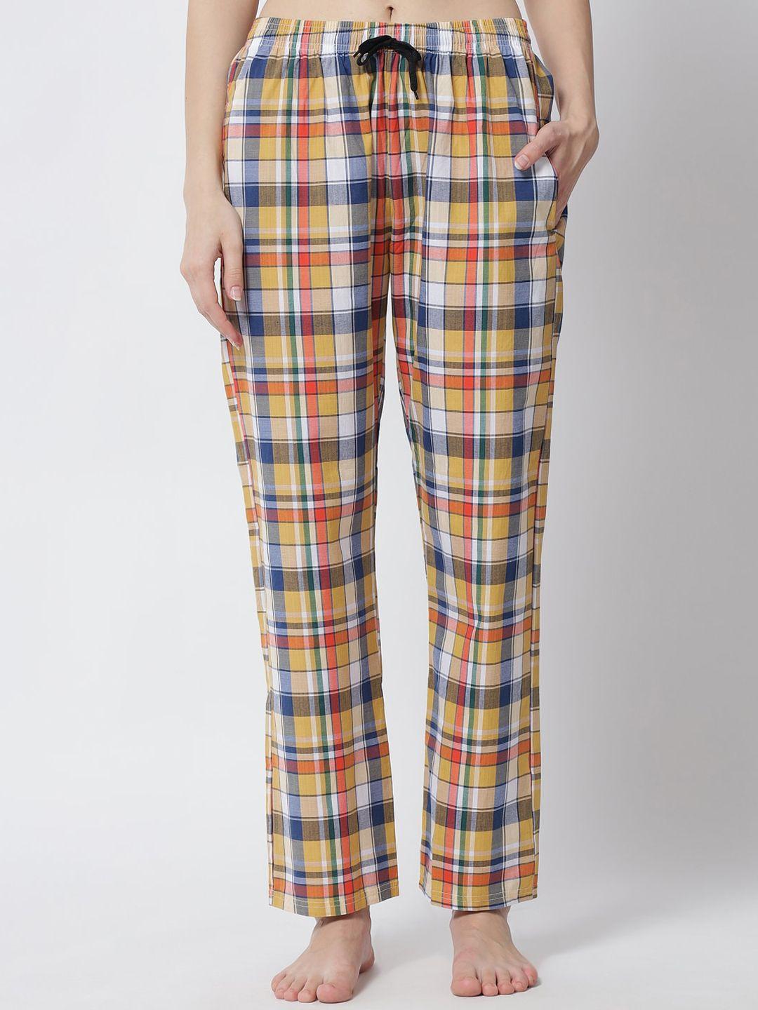 fflirtygo women multicolored checked cotton lounge pants