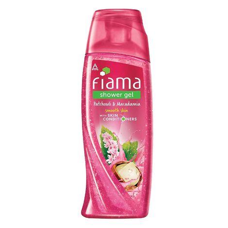 fiama shower gel patchouli & macadamia, body wash with skin conditioners for soft glowing skin, 250ml bottle