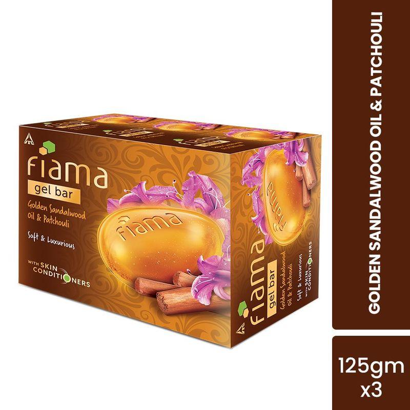 fiama gel golden sandalwood oil and patchouli bathing bar (pack of 3)