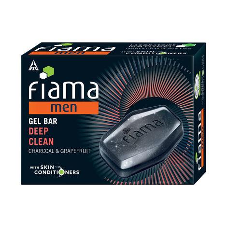 fiama men deep clean gel bar, with charcoal, grapefruit & skin conditioners, 125g soap