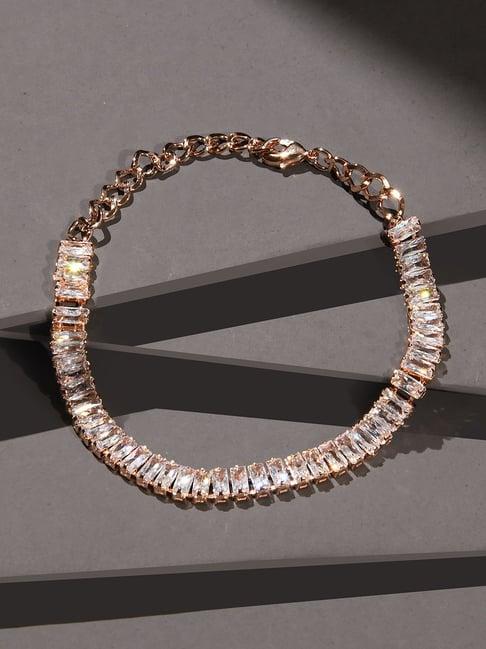 fida american diamond rose gold-plated wraparound bracelet for women