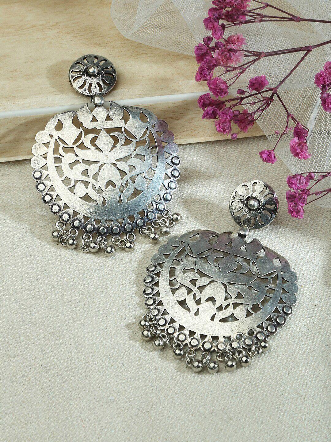 fida silver plated contemporary drop earrings