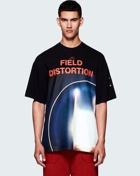 field distortion cotton oversized t-shirt