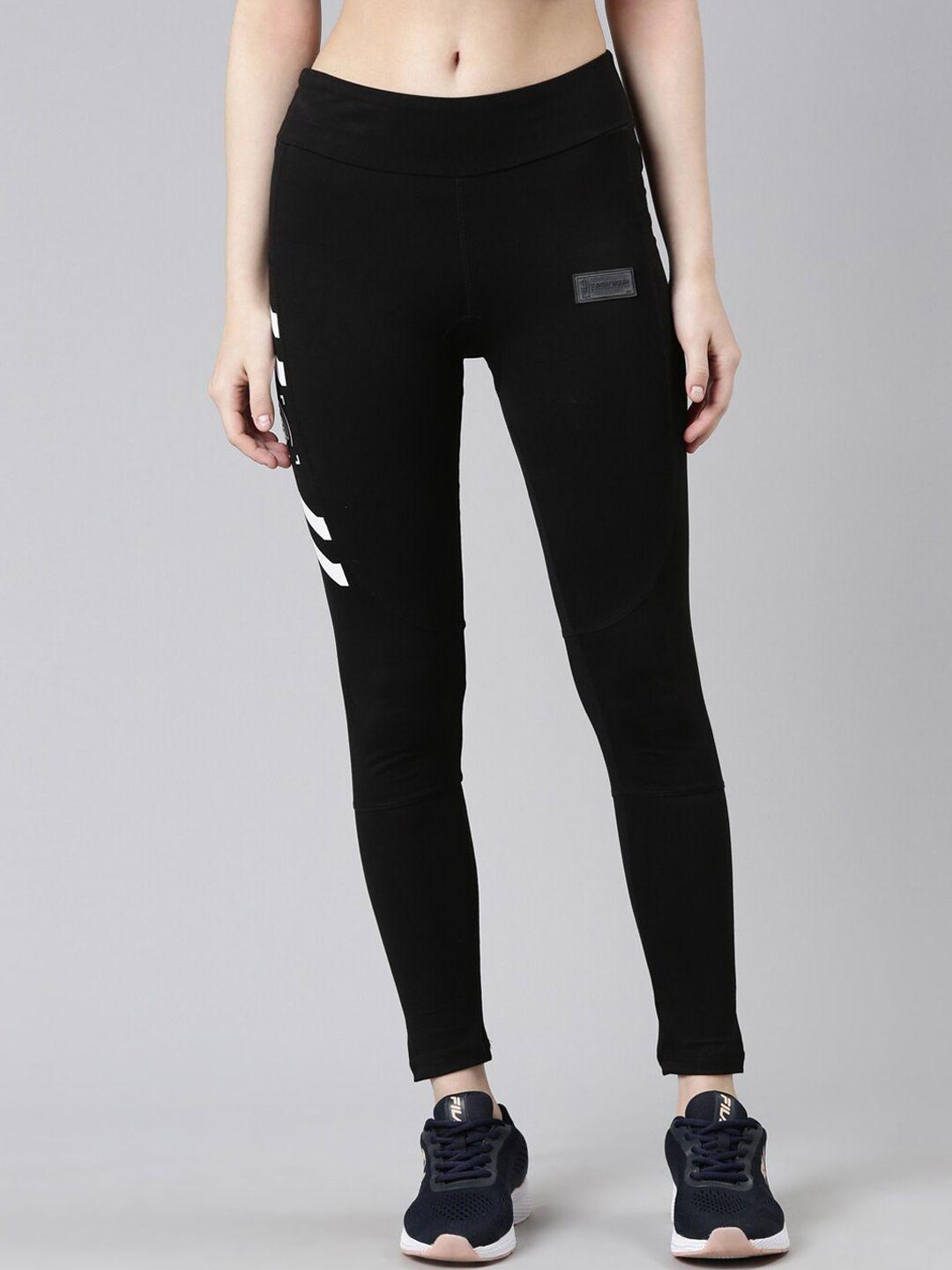 fila black printed cotton leggings