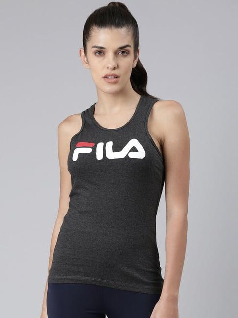 fila daisy grey logo print tank top