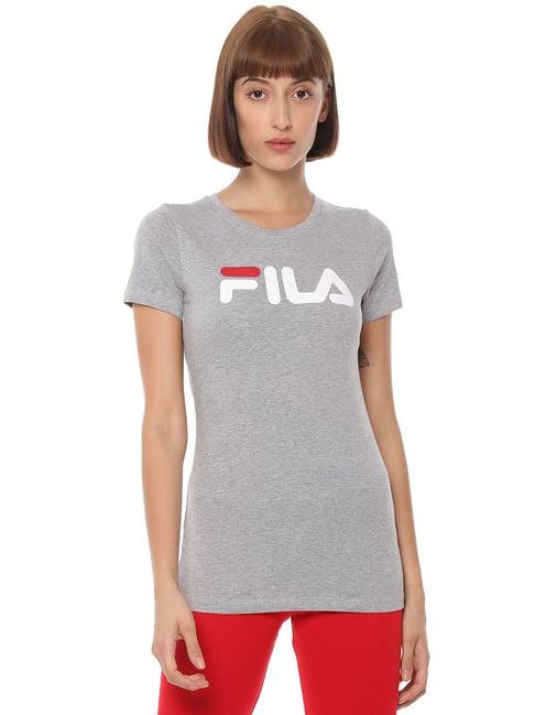 fila grey logo printed t-shirt