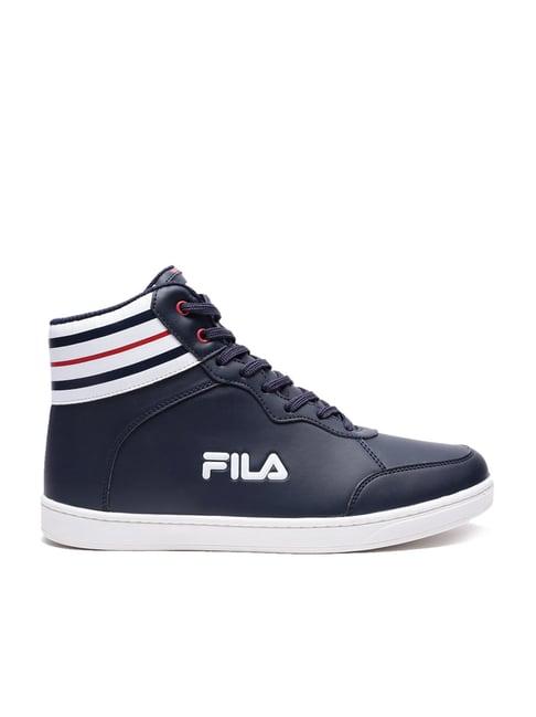 fila men's aflec blue ankle height sneakers