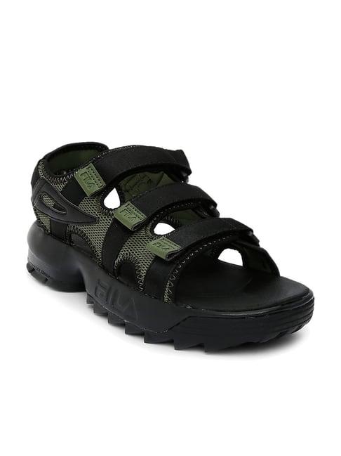 fila men's disruptor black floater sandals