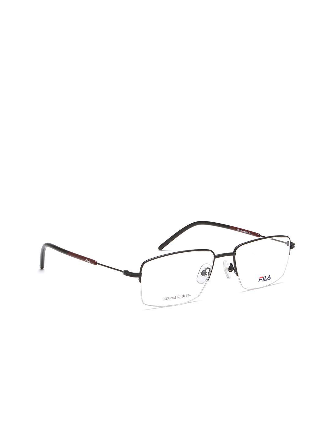 fila men black half rim square frames