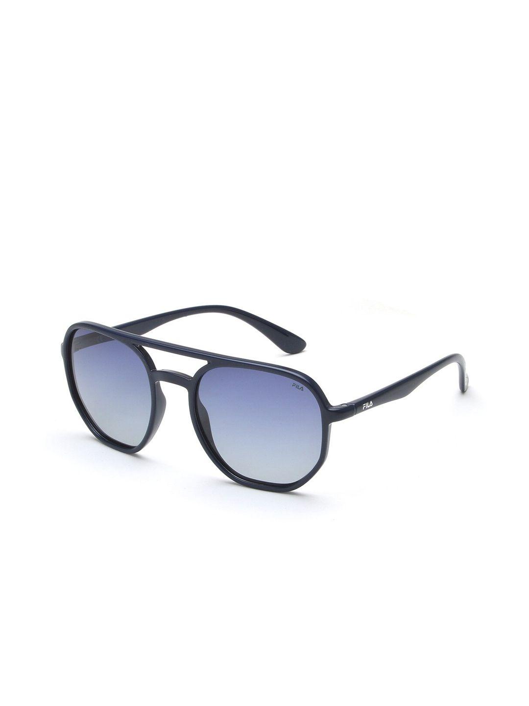 fila men blue lens & black other sunglasses with uv protected lens