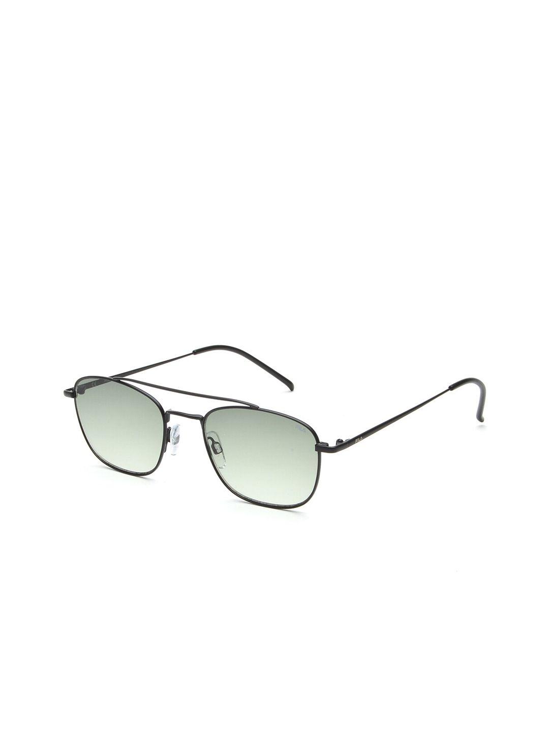 fila men green lens & black square sunglasses with uv protected lens