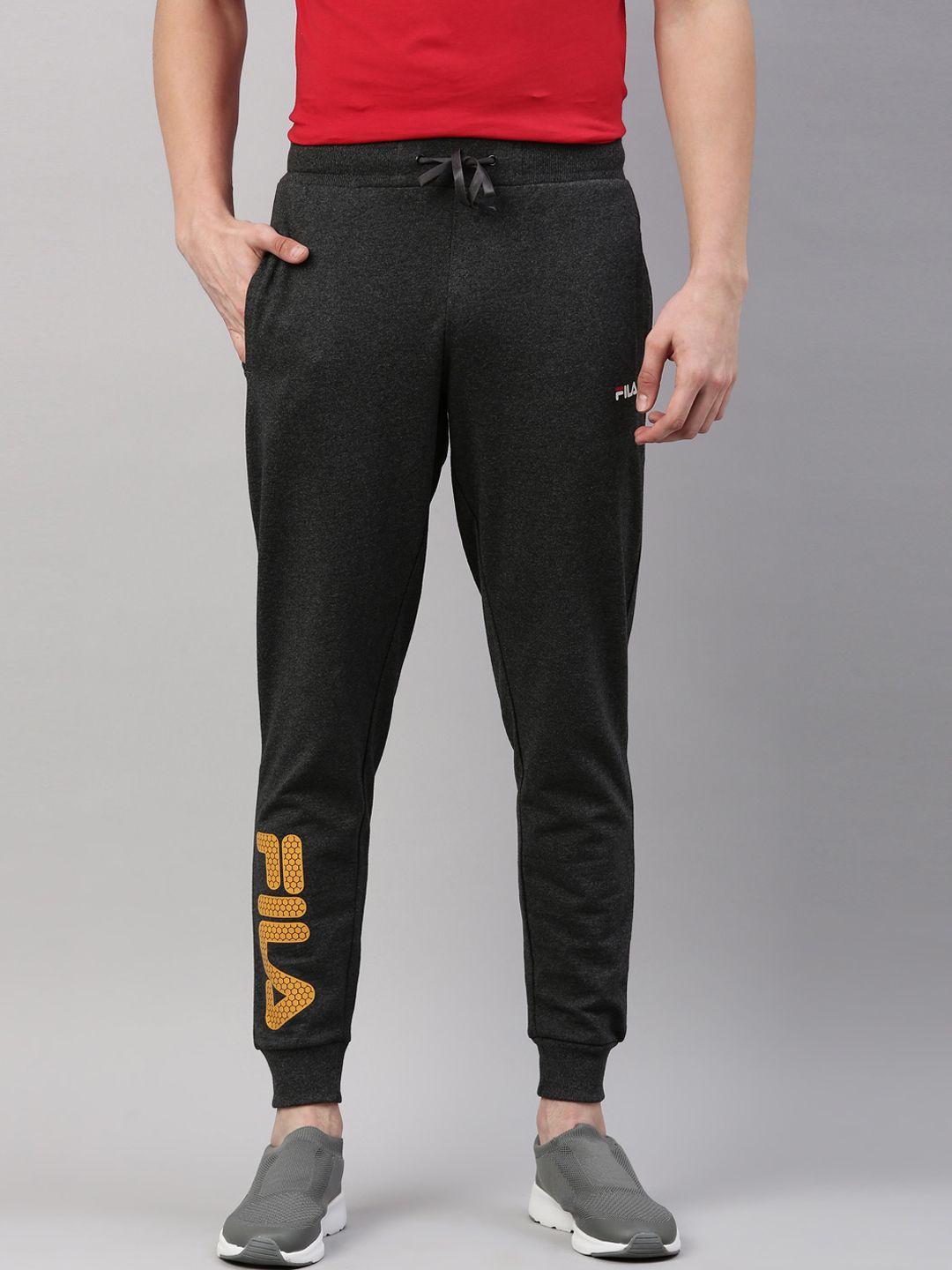 fila men grey solid joggers