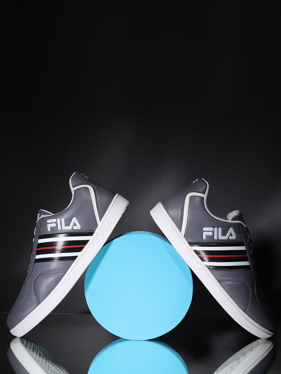 fila men striped lace-up sneakers