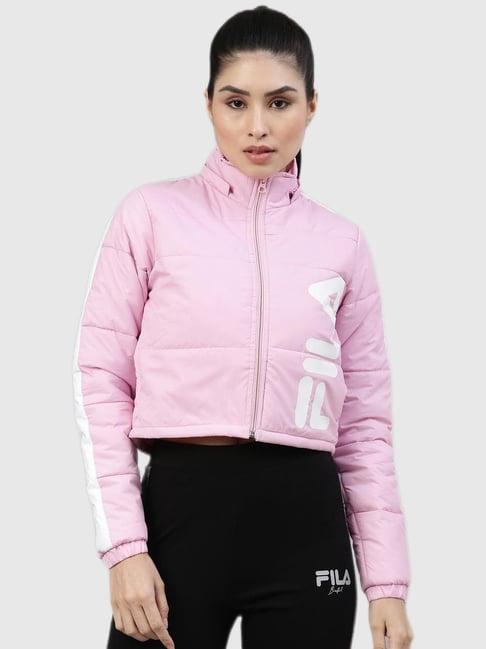 fila pink logo printed jacket