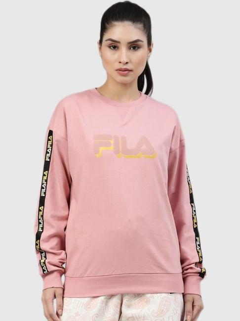 fila pink logo printed sweatshirt