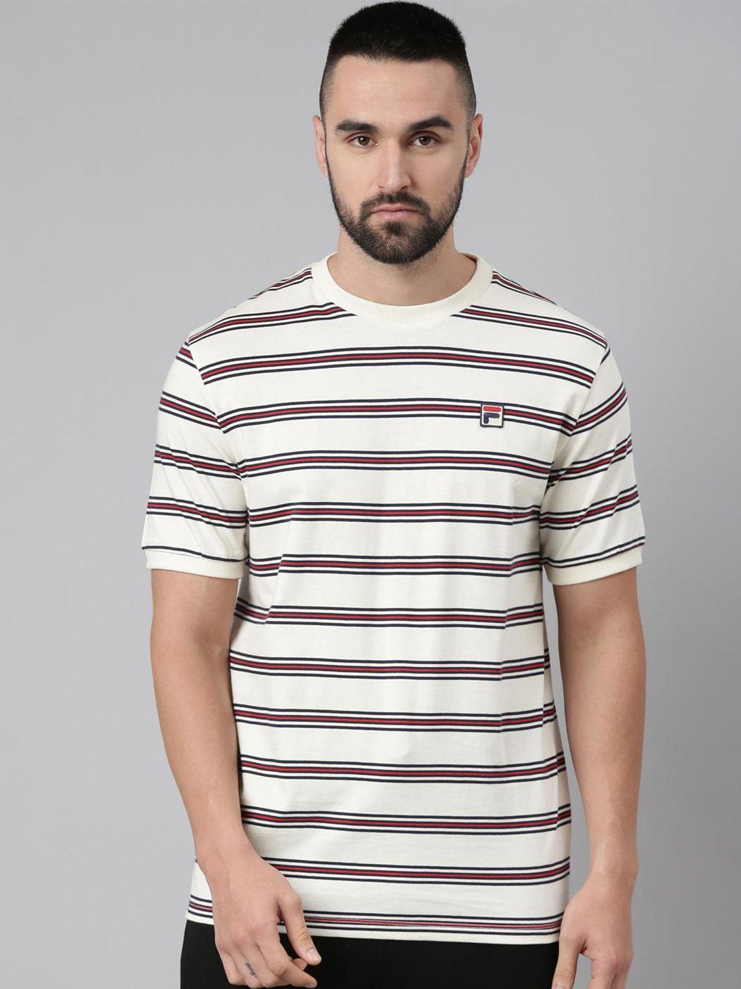 fila round neck short sleeves striped t-shirt