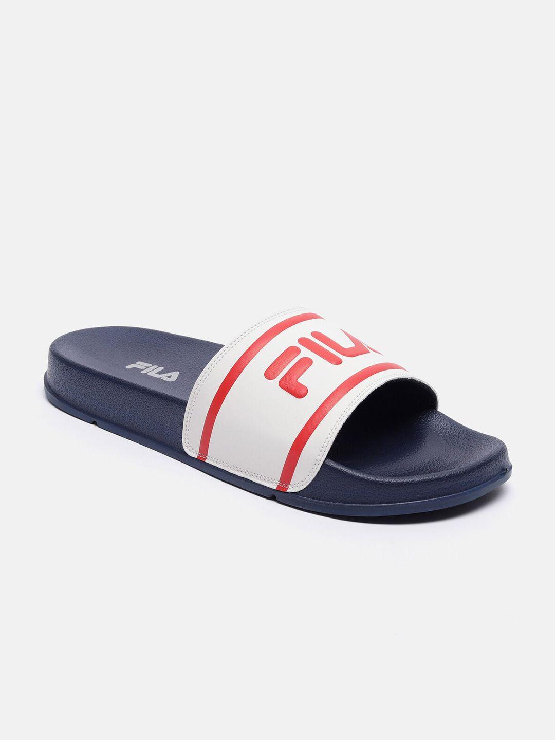 fila women blue & red printed sliders