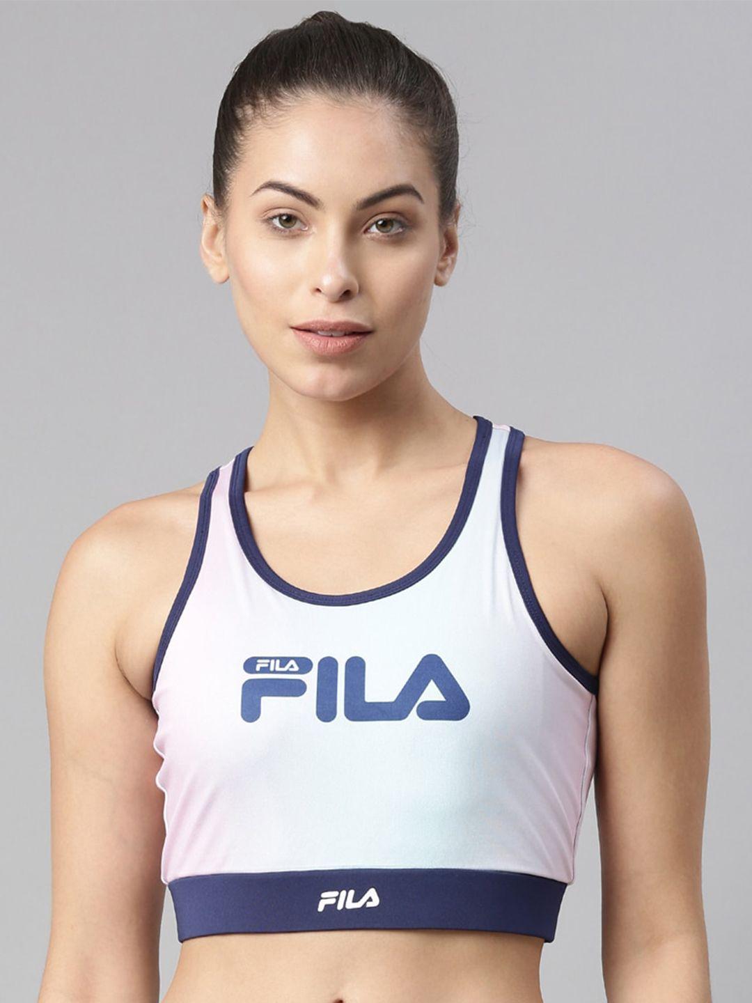 fila women blue non wired workout bra