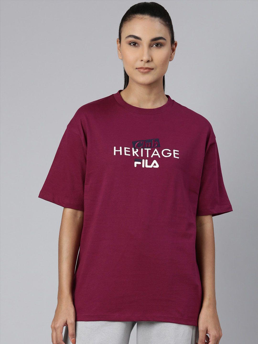 fila women typography printed cotton t-shirt