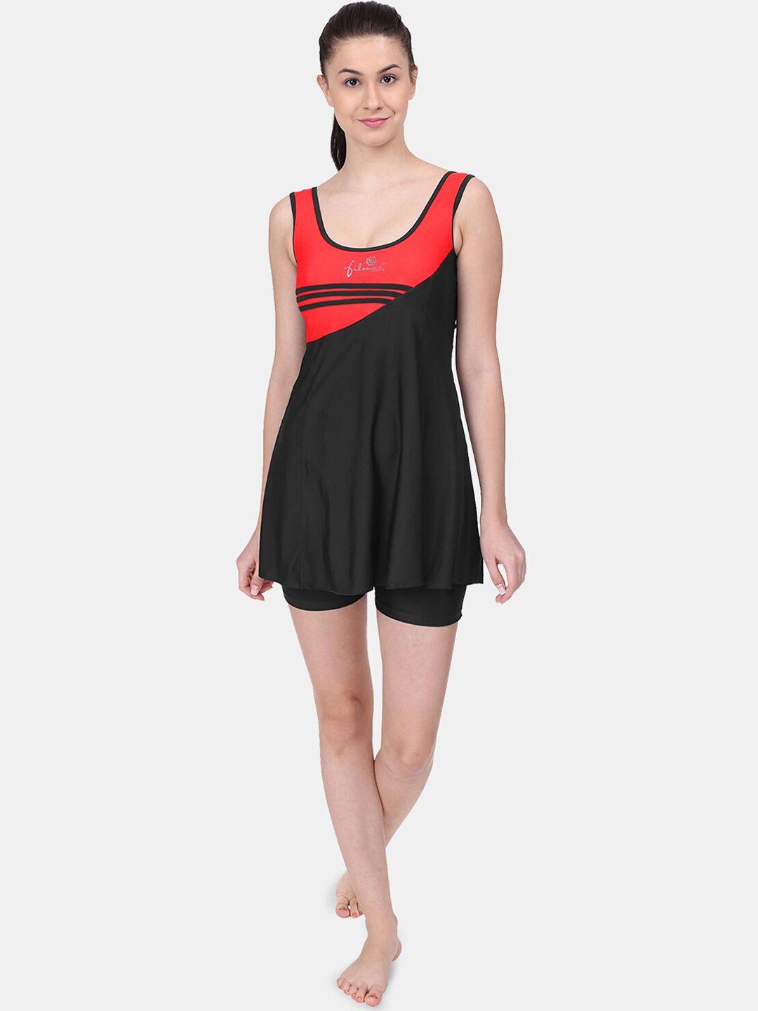 filmax originals colourblocked tri-strip sleeveless swim dress