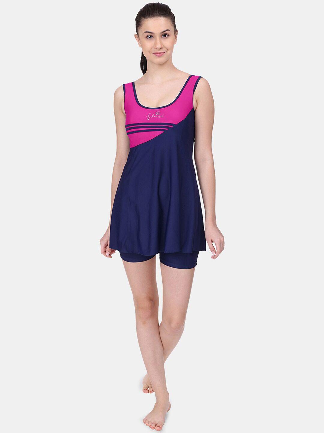 filmax originals colourblocked tri-strip sleeveless swim dress