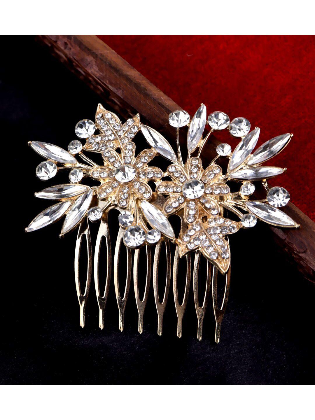 fimbul women embellished crystal bride wedding hair comb pin