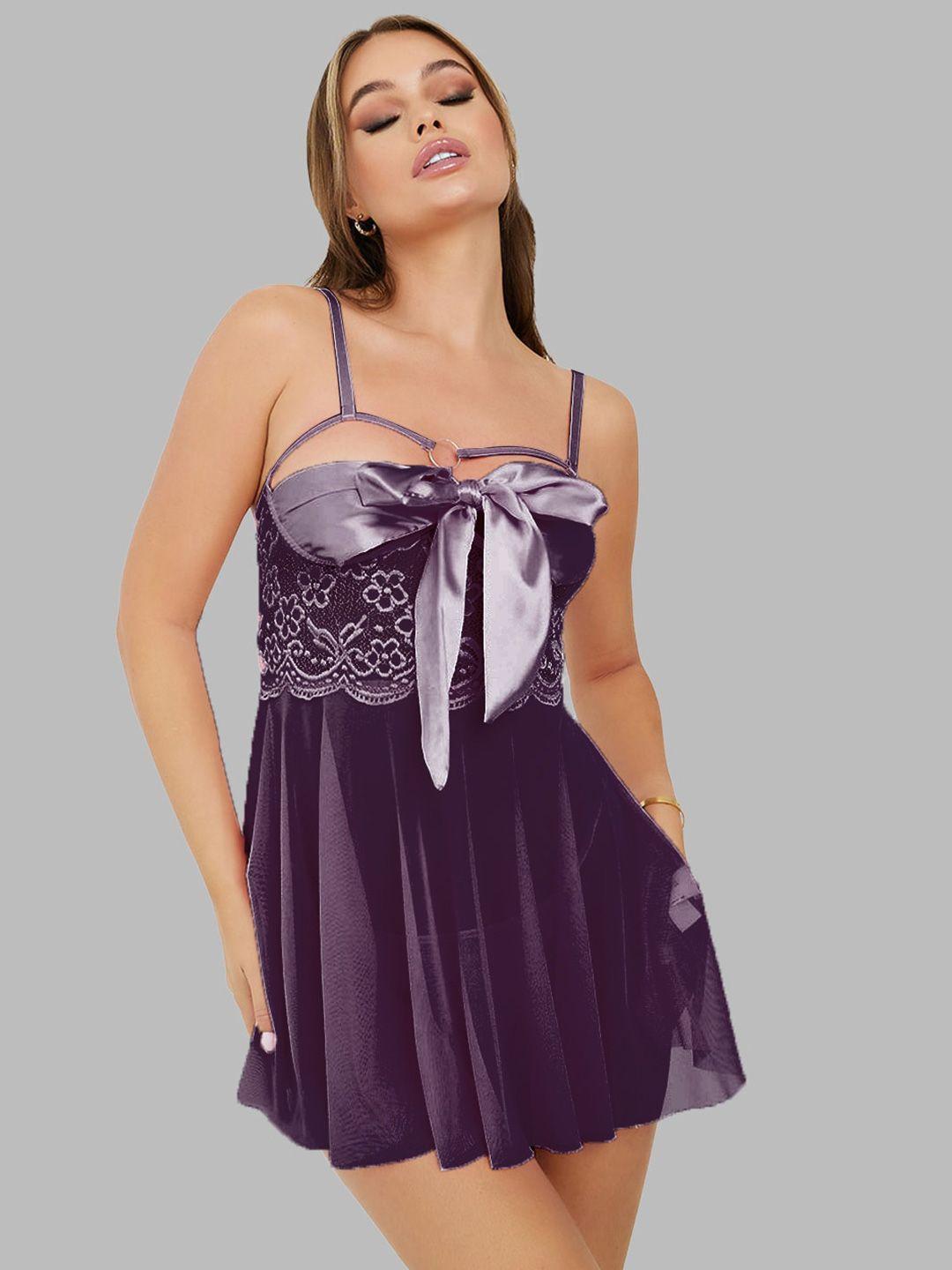 fimbul front bow tie-up baby doll with brief